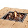 Stůl s plynovým ohništěm Cosipure 100 černý rám / deska teak