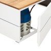 Stůl s plynovým ohništěm Cosipure 100 bílý rám / deska teak