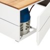 Stůl s plynovým ohništěm Cosipure 120 bílý rám / deska teak