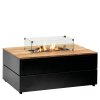 Stůl s plynovým ohništěm Cosipure 120 černý rám / deska teak