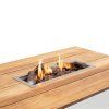 Stůl s plynovým ohništěm Cosipure 120 černý rám / deska teak